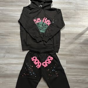 Sp5der Black 555 Angel Hoodie